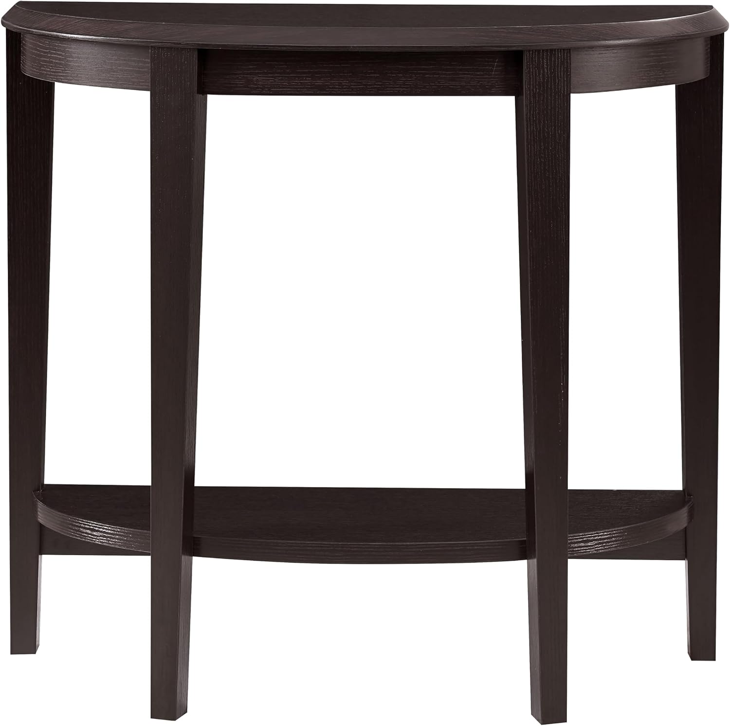 Homes: Inside + Out Payne Modern Half Moon Accent Console Table with Storage Shelf, Decorative Entryway Furniture for Living Room, Hallway, Entrance, Small Spaces, Cappuccino