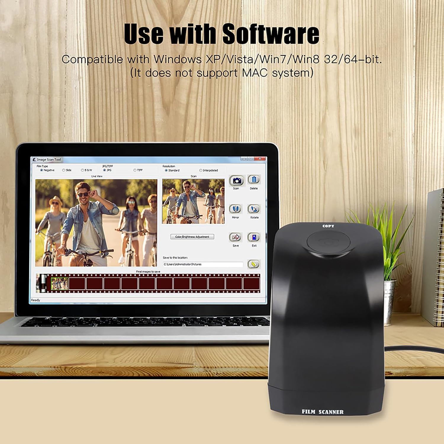 Film Scanner Transfer Machine, Slide Negative Scanner, Convert 35mm/135mm Film Slide to 8MP JPEG Photos, Support Image Preview/Playback/Editing Function, for Gift to Friends, Lover, Family