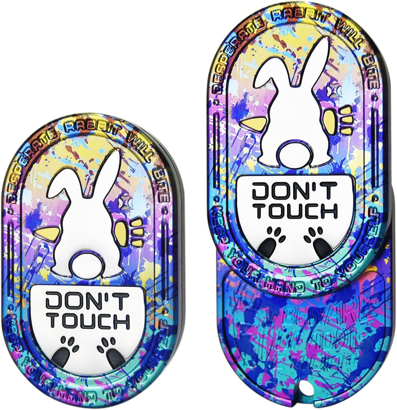 Desperate Rabbit Fidget Slider | Lightweight & Portable | EDC Metal Fidget Toys Adults ADHD Tools Executive Desk Toy for Keep Focus & Anxiety Relief (Titanium Colorful)