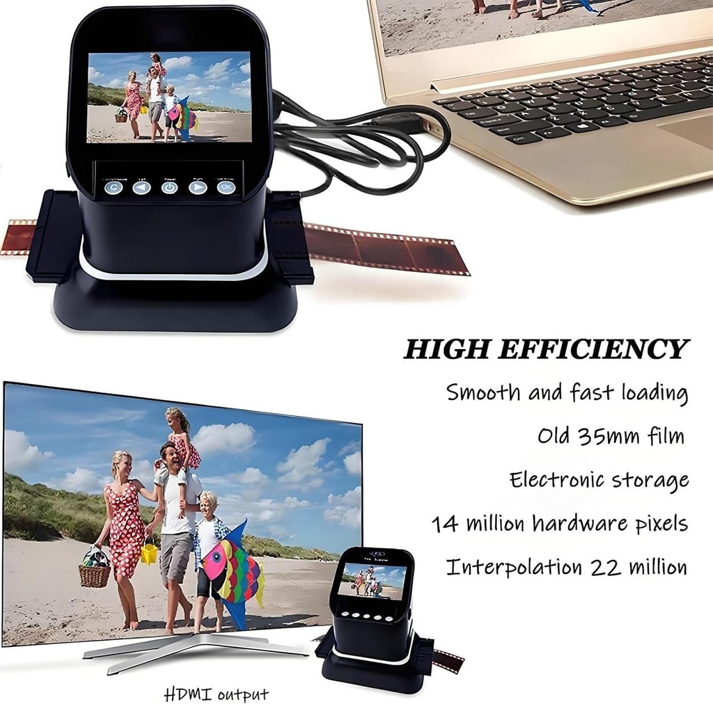Film Slide Scanner High Resolution 22MP with 4.3' LCD Screen Converts 120/135/126/127 Negatives Slides to Digital JPEG