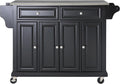 Crosley Furniture Full Size Stainless Steel Rolling Kitchen Island Storage Cart, Microwave Stand, Spice Rack, Black