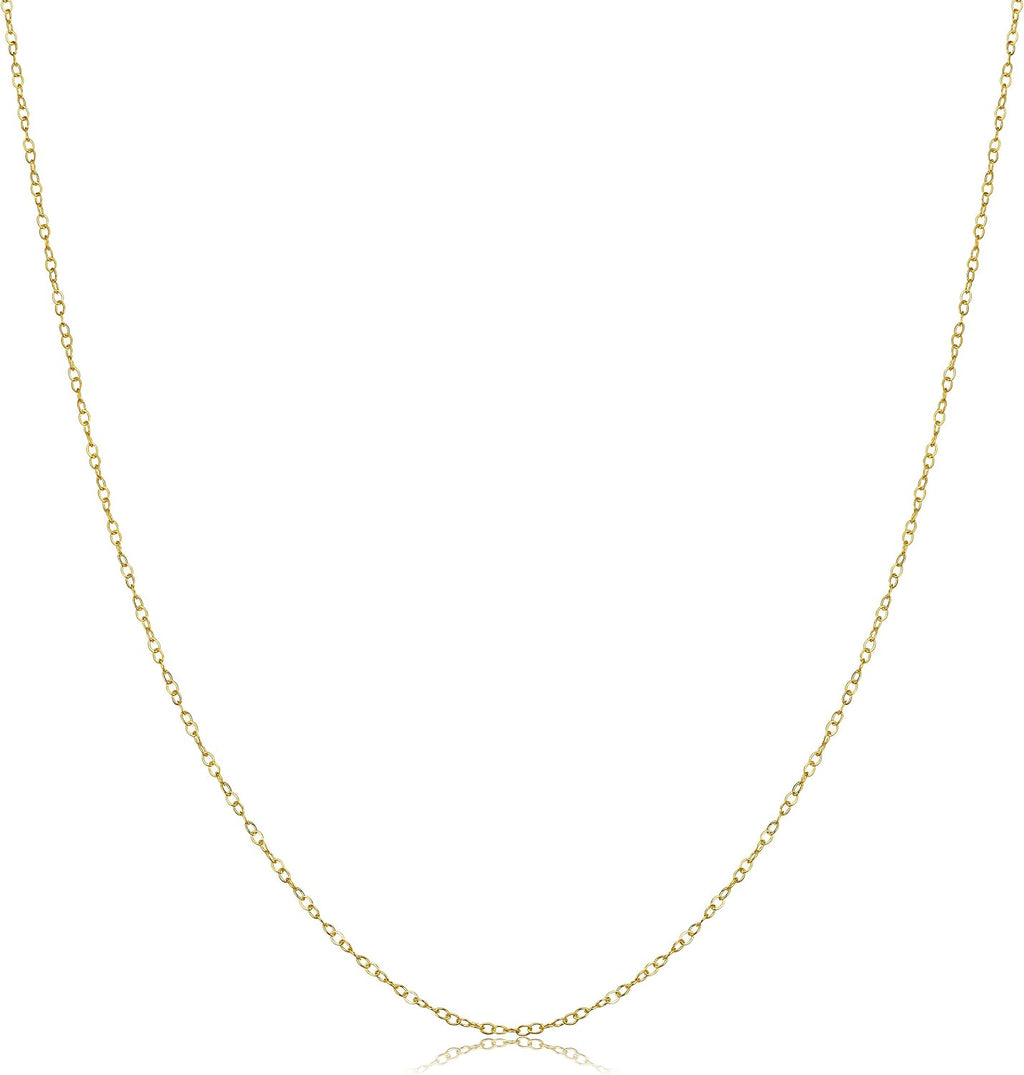 Kooljewelry 14k Yellow Gold 0.7 mm Thin Round Cable Chain Necklace (16, 18, 20, 22, 24 or 30 inch)