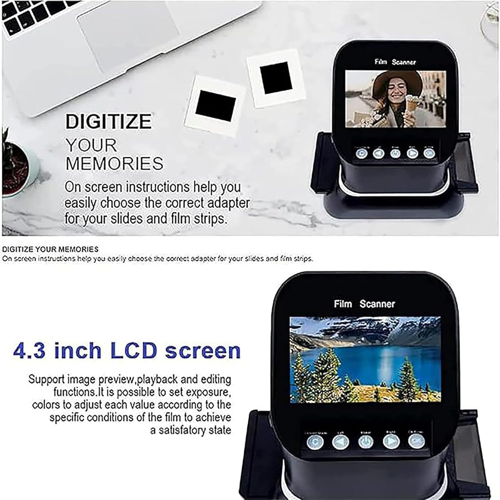Film Scanner,Film & Slide Scanner, 22MP Film Scanner Digital Slide Scanner with Large 4.3' Display & HDMI