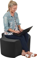 FDP Pro Series Cog Accent Ottoman (18' Height) Hand Upholstered Commercial Furniture for Hotel Lobby, Office, Restaurant, Home and More Collaborative and Configurable Seating - Black