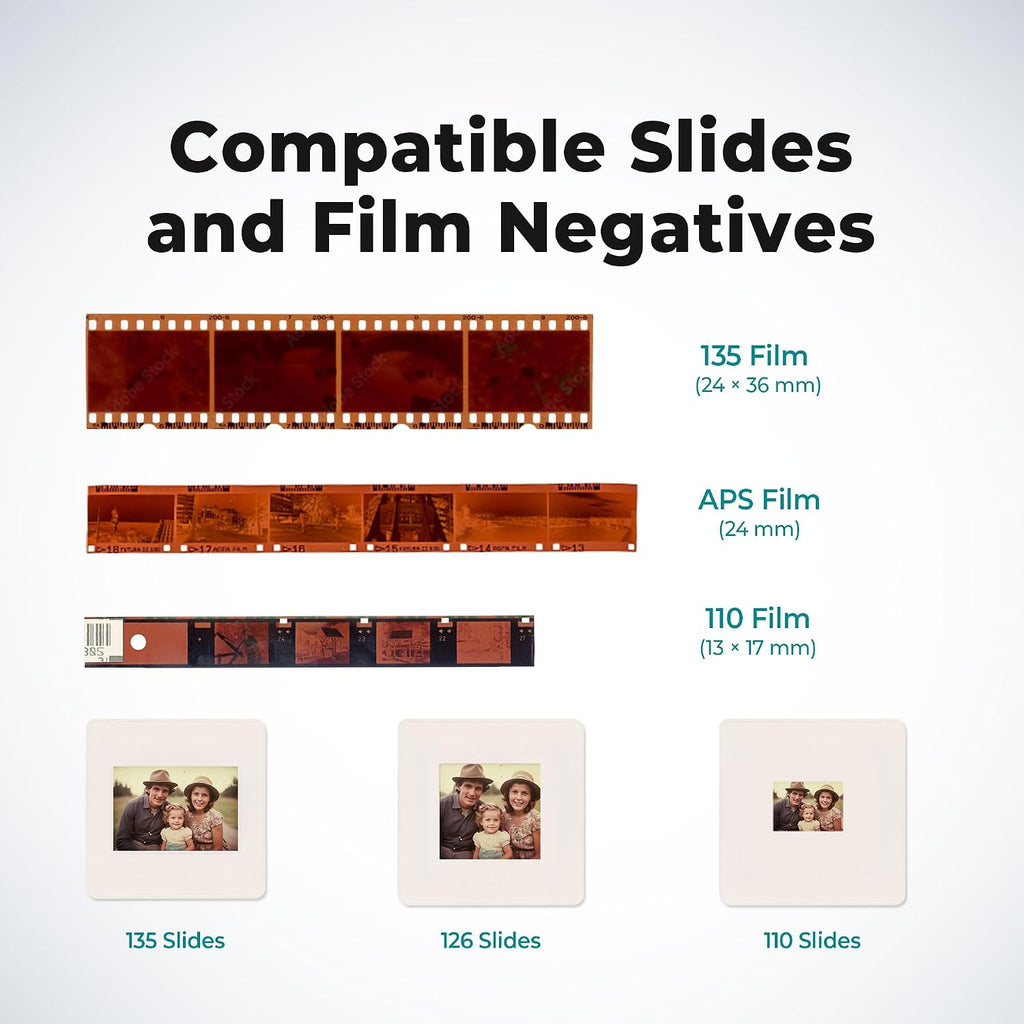 Plustek eFilm V - Slide & Negative Scanners, Quickly Convert 35mm / 110 / APS to Digital - Supports Mac and Windows OS