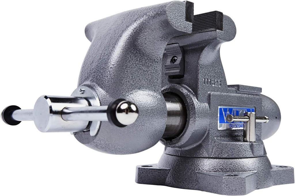 Wilton Tradesman Bench Vise, 6-1/2' Jaw Width, 6' Max Opening, 4' Throat (Model 1765) & Magnefix Aluminum Vise Jaw Pads (A-6.5)