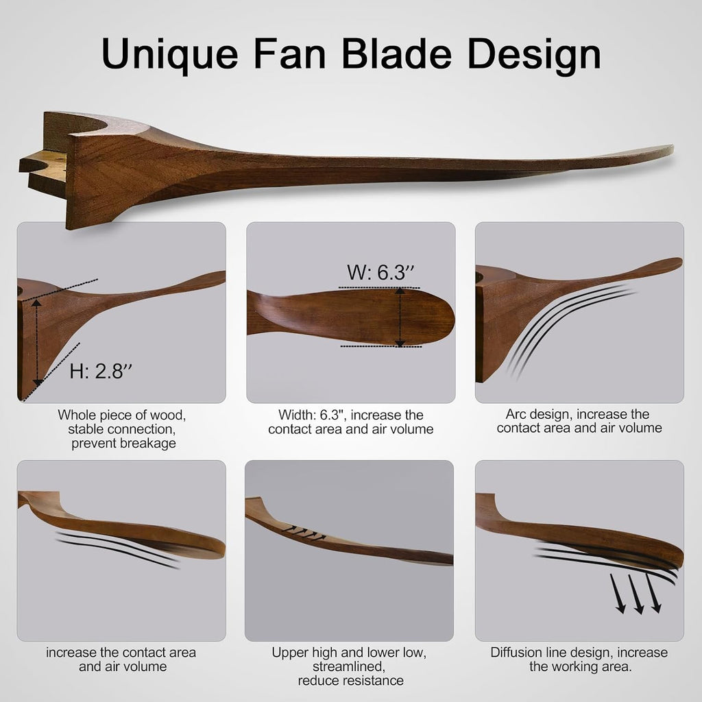 72 inch Ceiling Fan no Light, Quiet Reversible DC Motor Wood Ceiling Fan without Light, 3 Blades Large Modern Ceiling Fan with Remote Control for Outdoor Indoor Farmhouse Patios