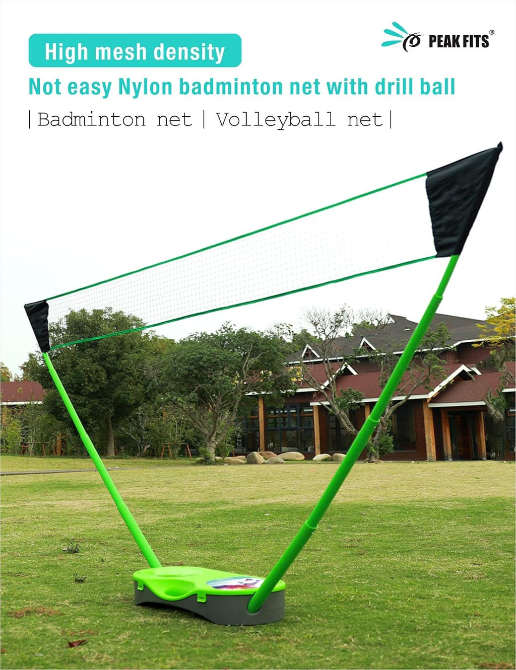 Portable Badminton Net Set,Folding Volleyball Badminton Net,4 Professional Graphite Badminton Racket,8 Racket Grip Tape,4 Shuttlecocks,Family Game,Backyard Sports