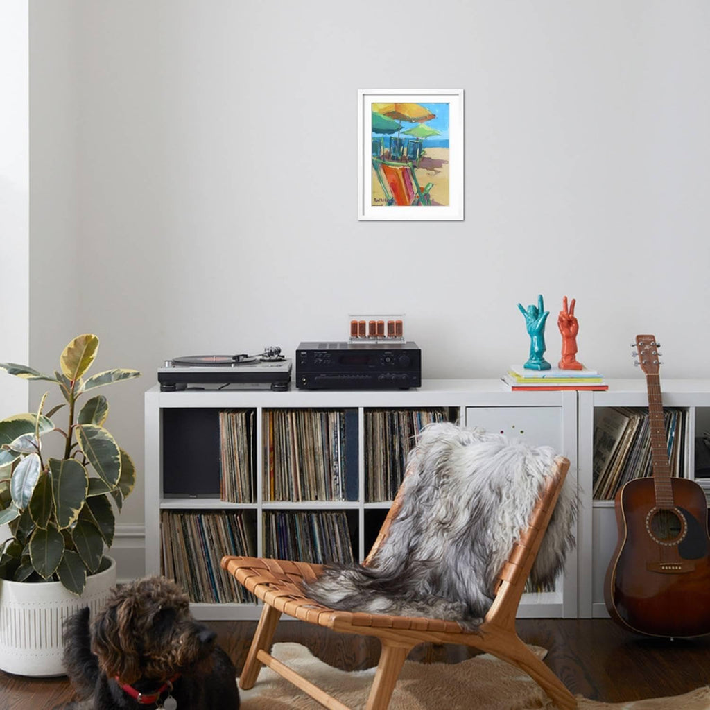 ART.COM Wall Art Print Beach Days on White Frame by Page Pearson Railsback, 17' x 21'