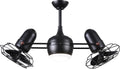 Matthews DGLK-BK-MTL Dagny LK Damp Rated 39' Dual Motor 360° Rotational Metal LED Ceiling Fan with Light & Remote, Matte Black