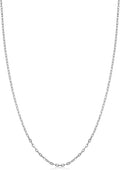 Kooljewelry Womens Diamond-Cut Cable - 14k White Gold Chain Necklace