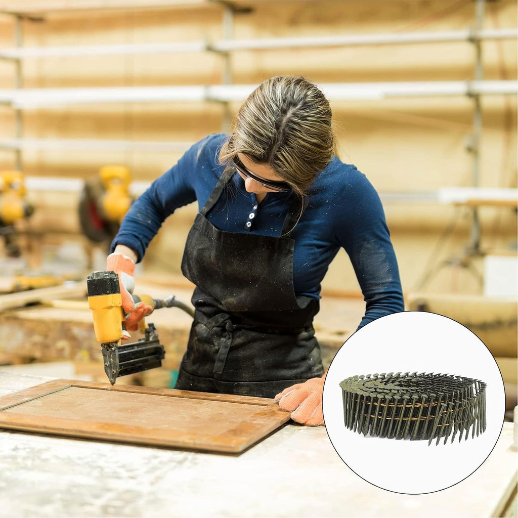 16000 Roofing Nails, 40 Rolls Coil Siding Nailer, 15 Degree Round Head Ring Shank Nails, 2.1x38mm Wire Coil Siding Nails