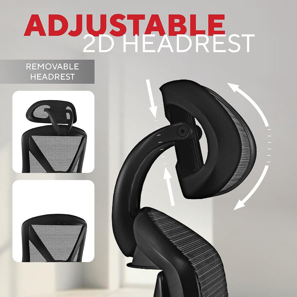 Staples Dexley Ergonomic Mesh Office Chair - Adjustable Height, Swivel Tilt, Lumbar Support, Black