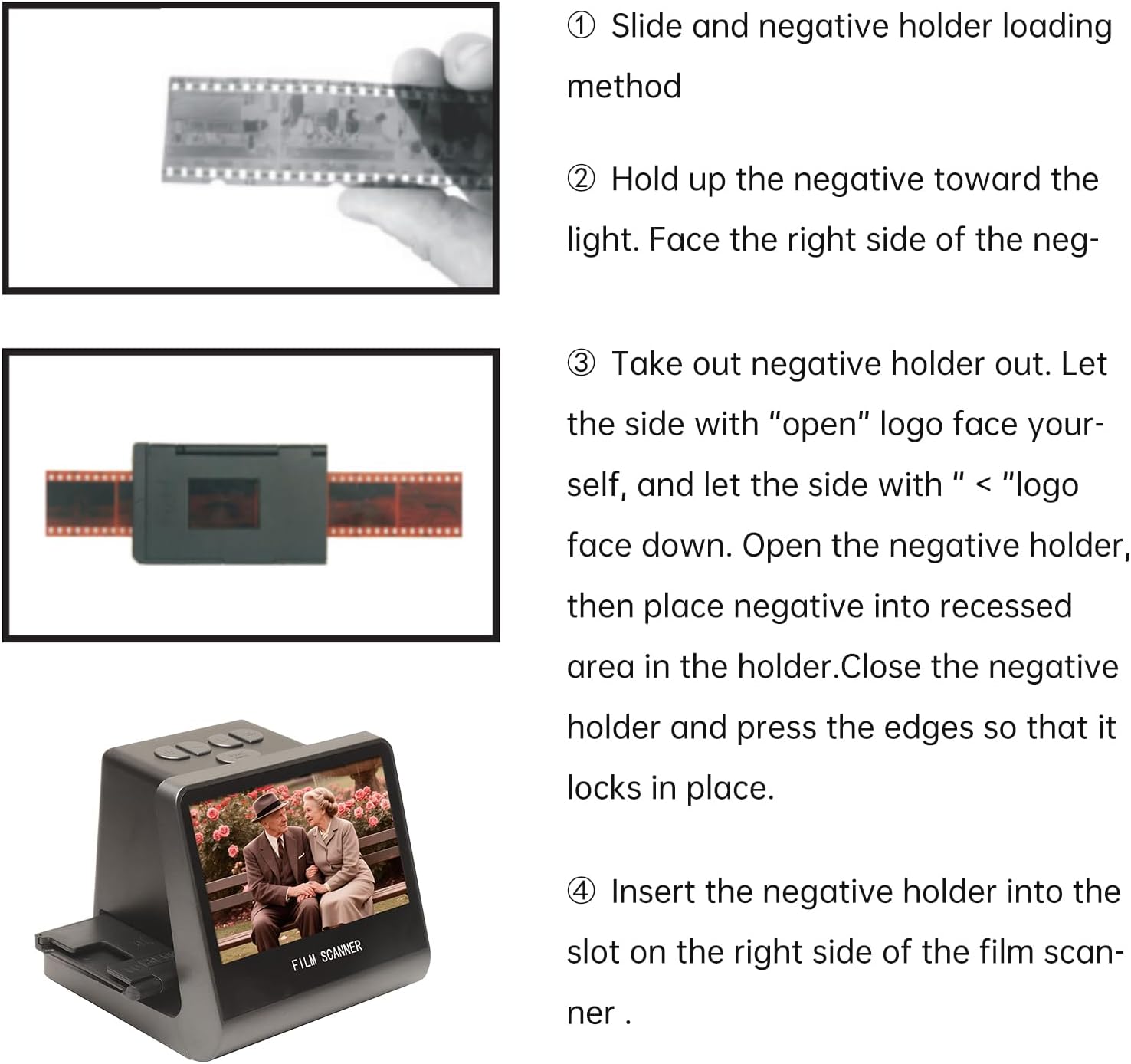 Yoidesu Digital Film Scanner 5' Screen, Negative Film and Slide Digitzer, Convert Color & B & W Negatives & 35mm, 126mm, 110 mm Film to 22MP JPEGs with 16GB SD Card & Card Reader