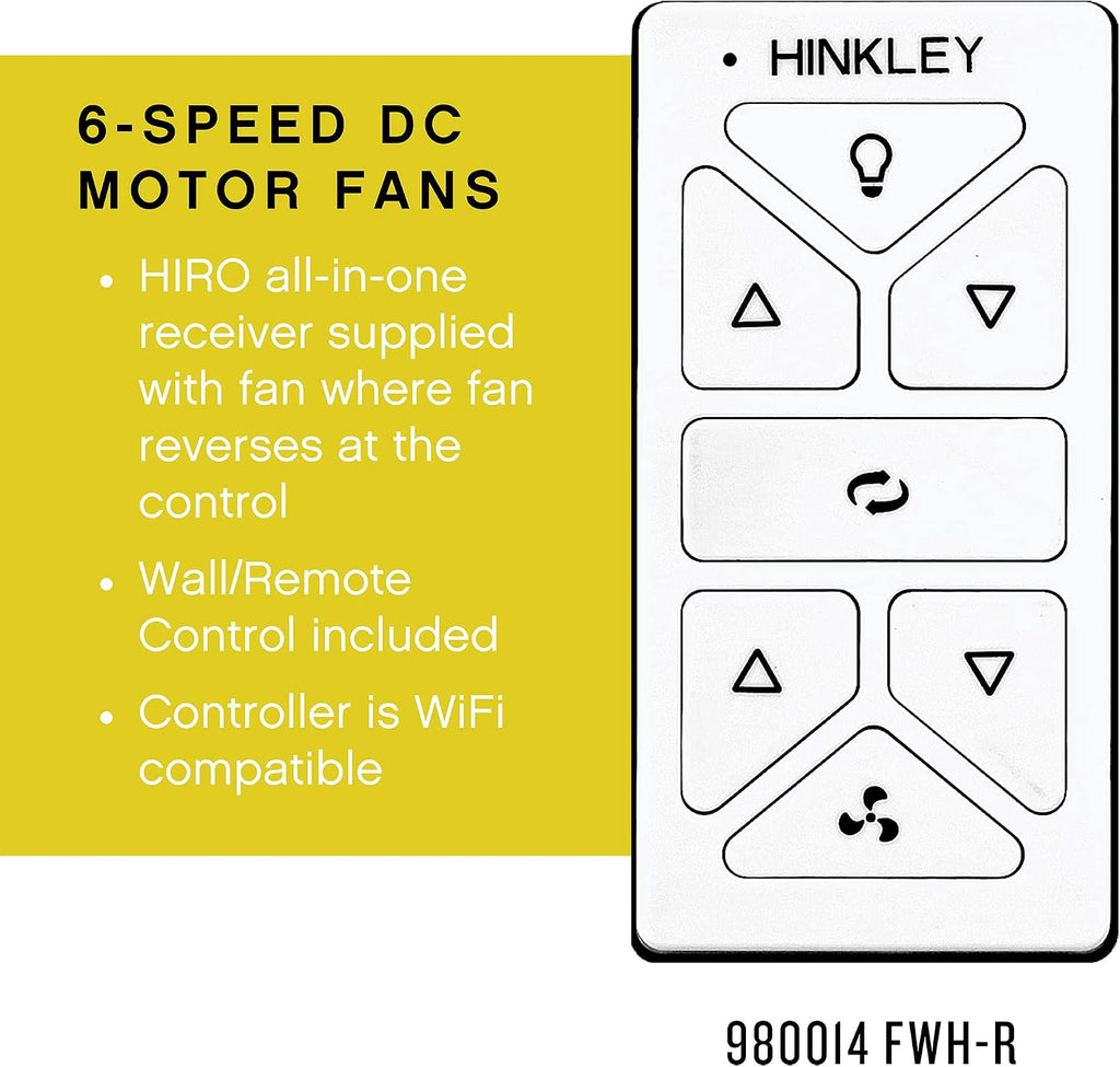Hinkley Chisel 44' Indoor/Outdoor Smart Ceiling Fan with Remote, Damp-Rated, Modern Wooden Propeller Style Fan Blades, Matte Black and Driftwood blades