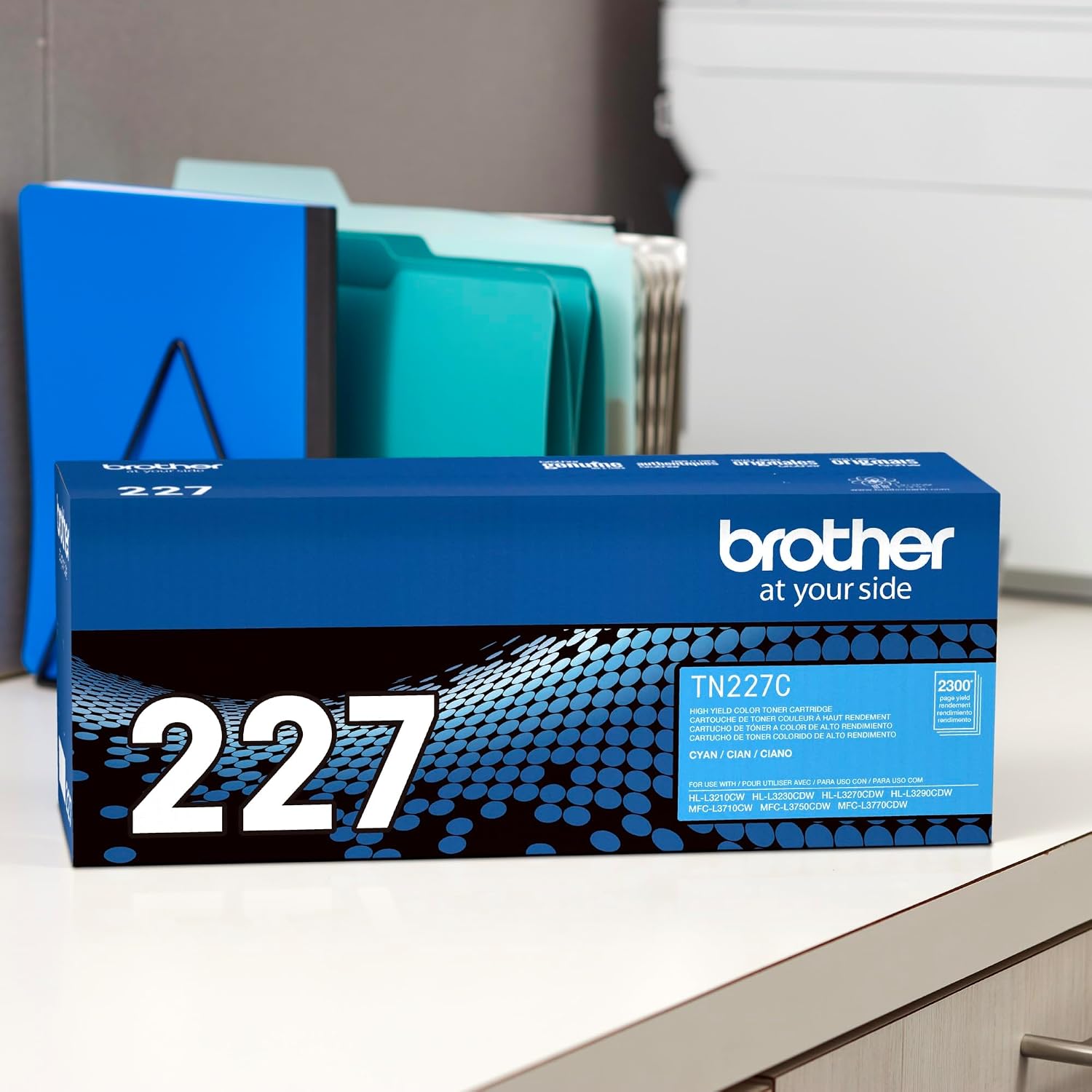 Brother Genuine TN227C, High Yield Toner Cartridge, Replacement Cyan Toner, Page Yield Up to 2,300 Pages, TN227, Amazon Dash Replenishment Cartridge 15.3 x 4.1 x 6.1 inches