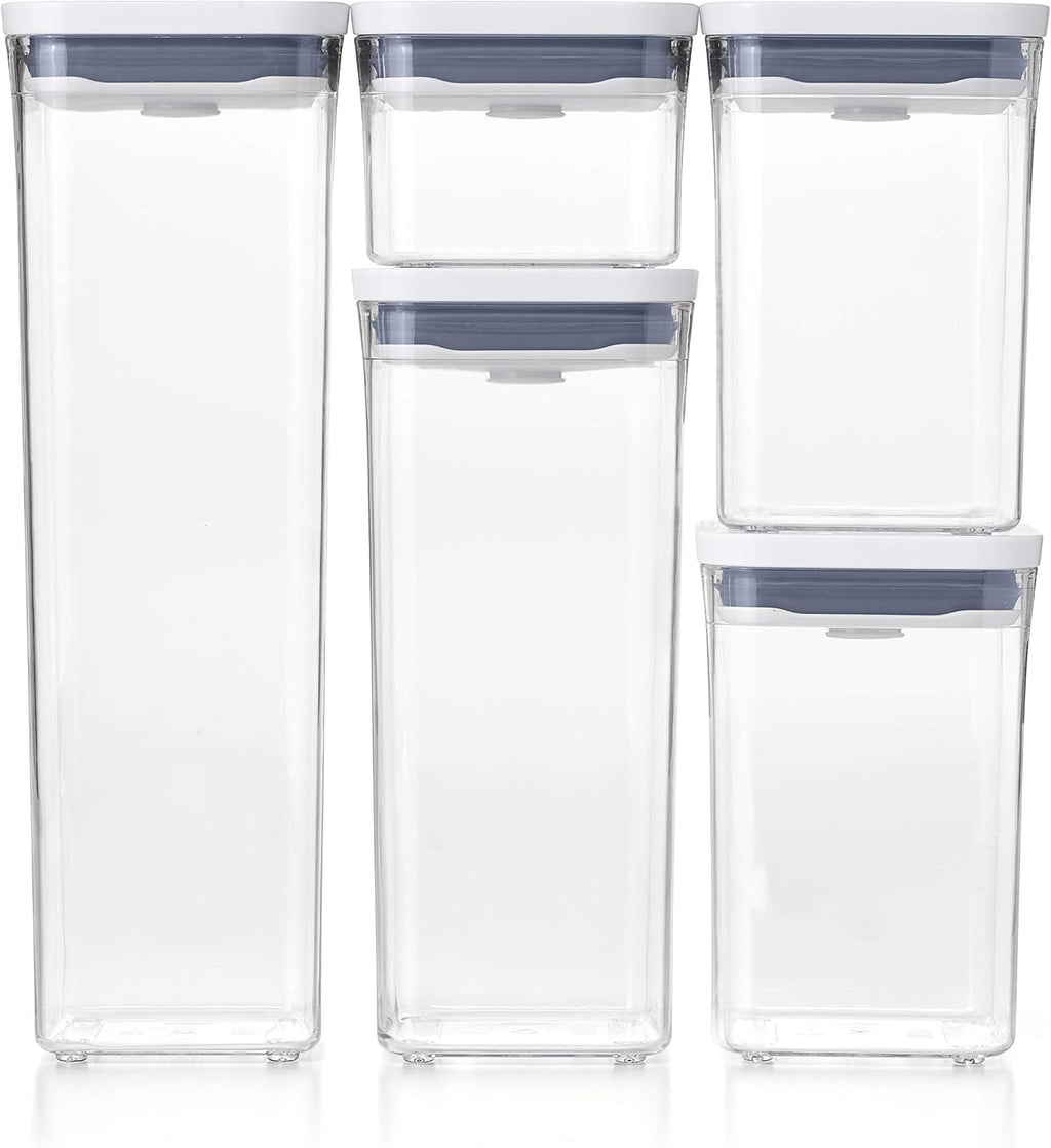 OXO Good Grips Storage Container Airtight | Stackable | For Pantry Organization | Dishwasher Safe | 5 Piece Set, Pack of 2