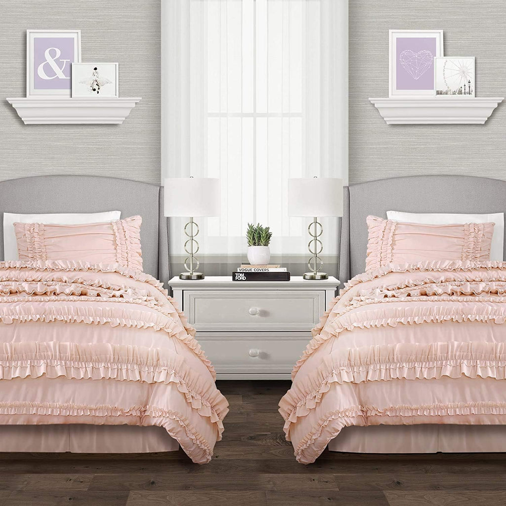 Lush Decor Lush Décor Belle 3 Piece Quilt Set, King, Pink Blush