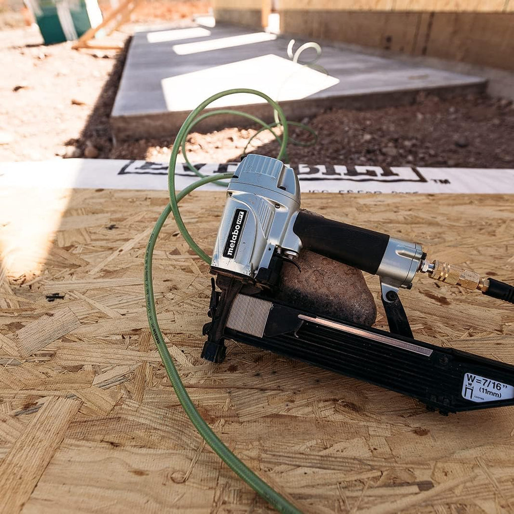 Metabo HPT 7/16' Standard Crown Stapler, Pro-Preferred Pneumatic Power Nailers, Construction Tool for Roof Decking & Subfloor Install, 16 Gauge Power Stapler, 1' to 2' Crown Staples, N5008AC2