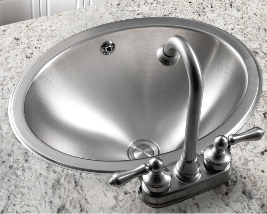 Houzer Opus Stainless Steel Bathroom Sink - 18 inch Undermount Oval Bowl Bathroom Sink without Overflow, Durable & Versatile, Essential for Home & Apartment, Nested 5-Pack - CH-1800-5