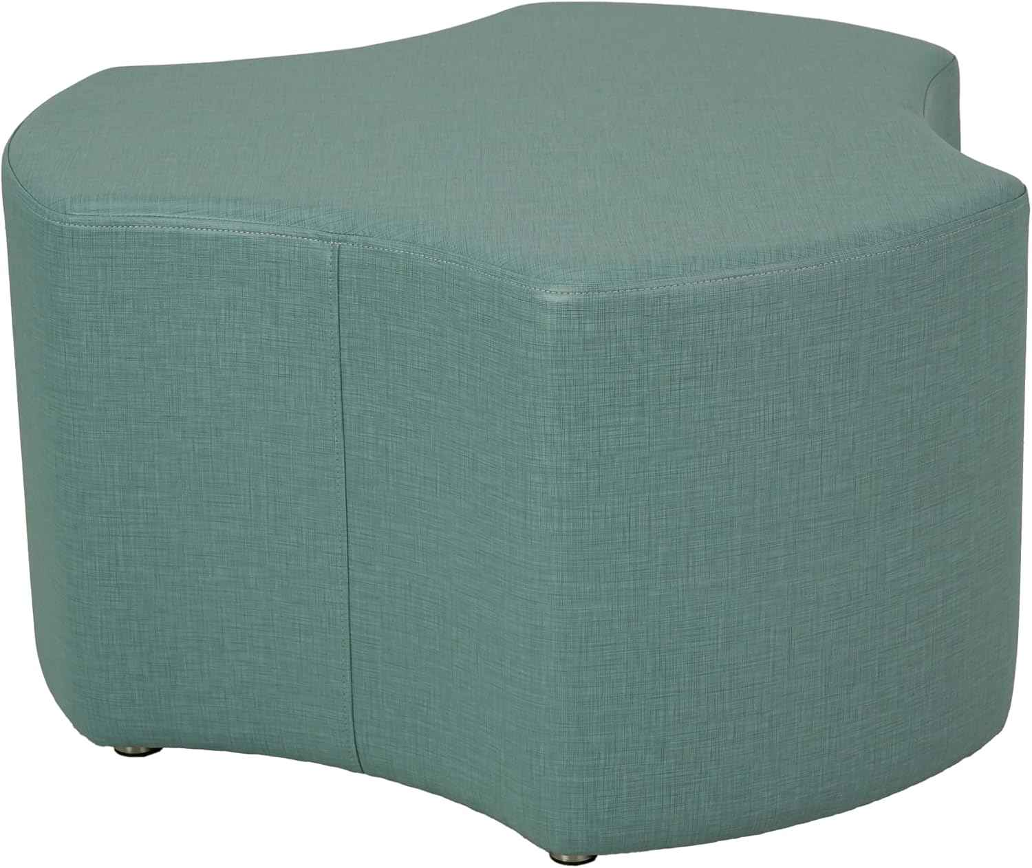 FDP Pro Series Cog Accent Ottoman (18' Height) Hand Upholstered Commercial Furniture for Hotel Lobby, Office, Restaurant, Home and More Collaborative and Configurable Seating - Sky Blue Crosshatch