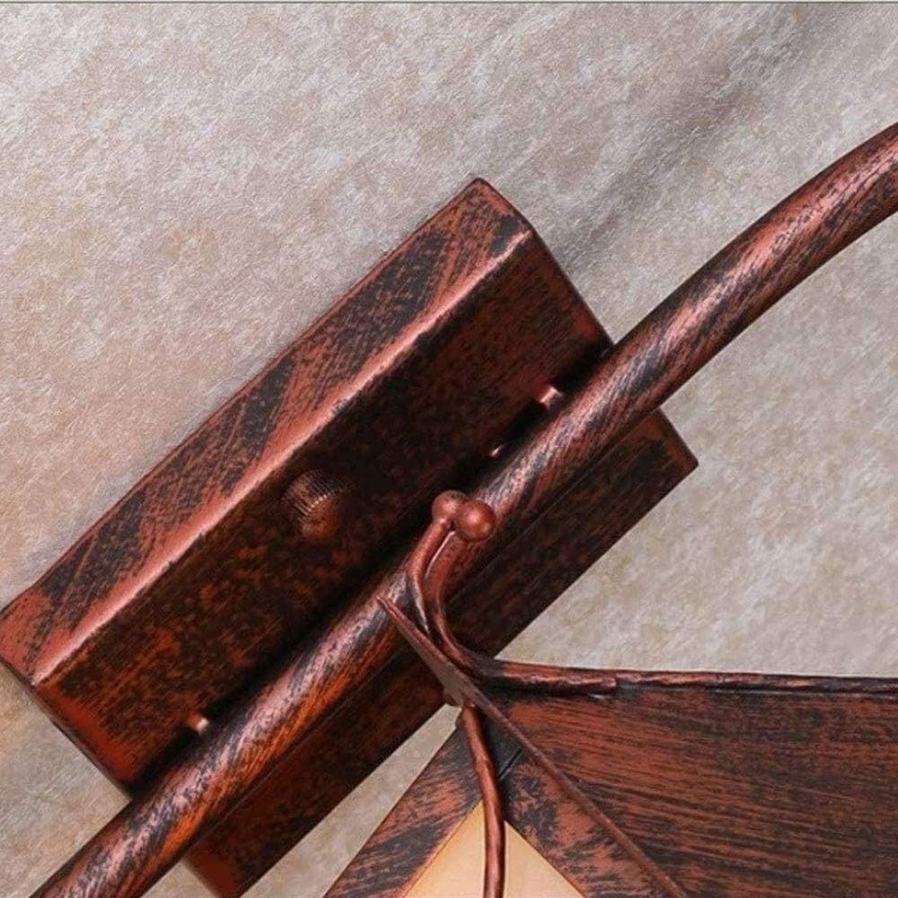 American Country Wall Lamp, Antique Industrial Wall Light Farmhouse Barn Rust Color Metal External Wall Spotlights Weatherproof Outdoor Landscape E27 Security Illumination
