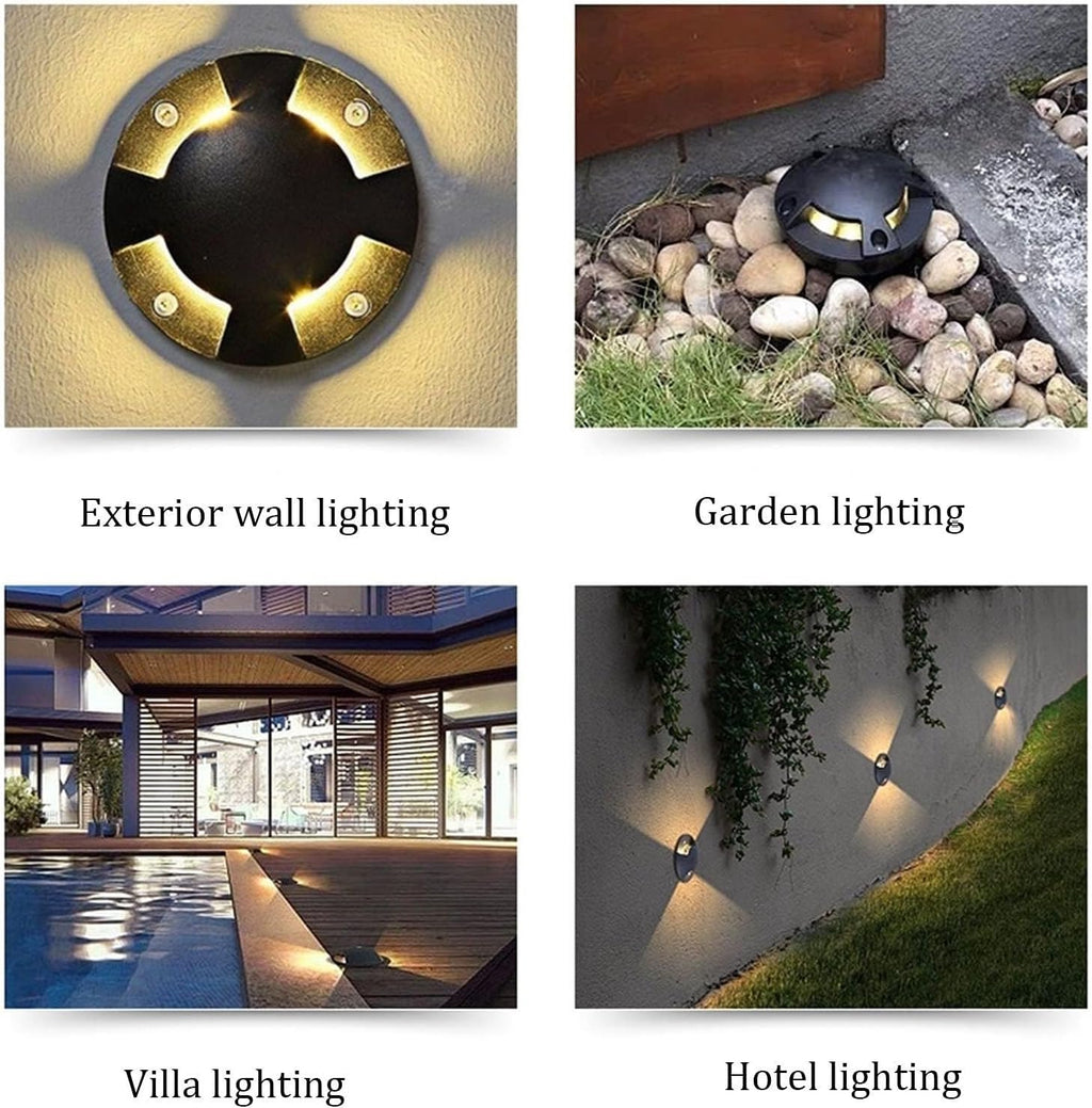 YANYO 2pcs 3W Garden Buried Light, Surface Mount Spotlights, Waterproof LED Deck Lights, Modern Outdoor Landscape Step Lamp, Aluminum Housing Fence Lights Wired (Color : Warm White, Size : 111-110V)