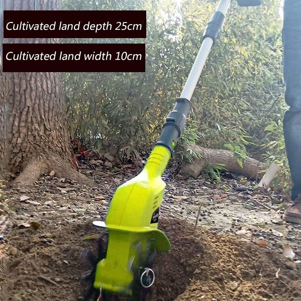 LXXW Electric Tiller Handheld 20V Lithium Microtiller Loosener Agricultural Tiller Home Use Small Electric Hoe Rototiller Electric Cultivator