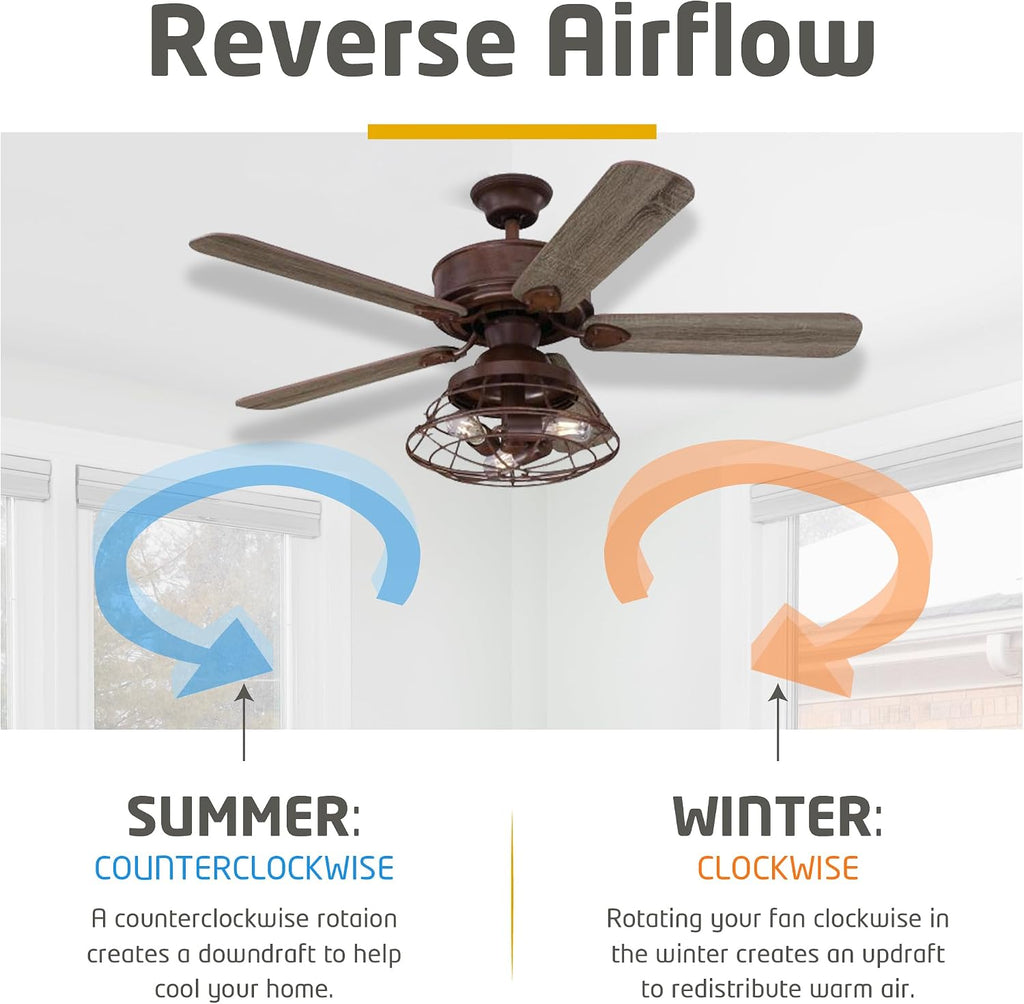 Ciata 48-inch Ceiling Fans with Lights – Smart Ceiling Fan for Bedroom/Living Room – Advanced Ceiling Fan with Remote Compatible with Alexa/Google Home – Wi-Fi Fans for Home – Barnwood Finish