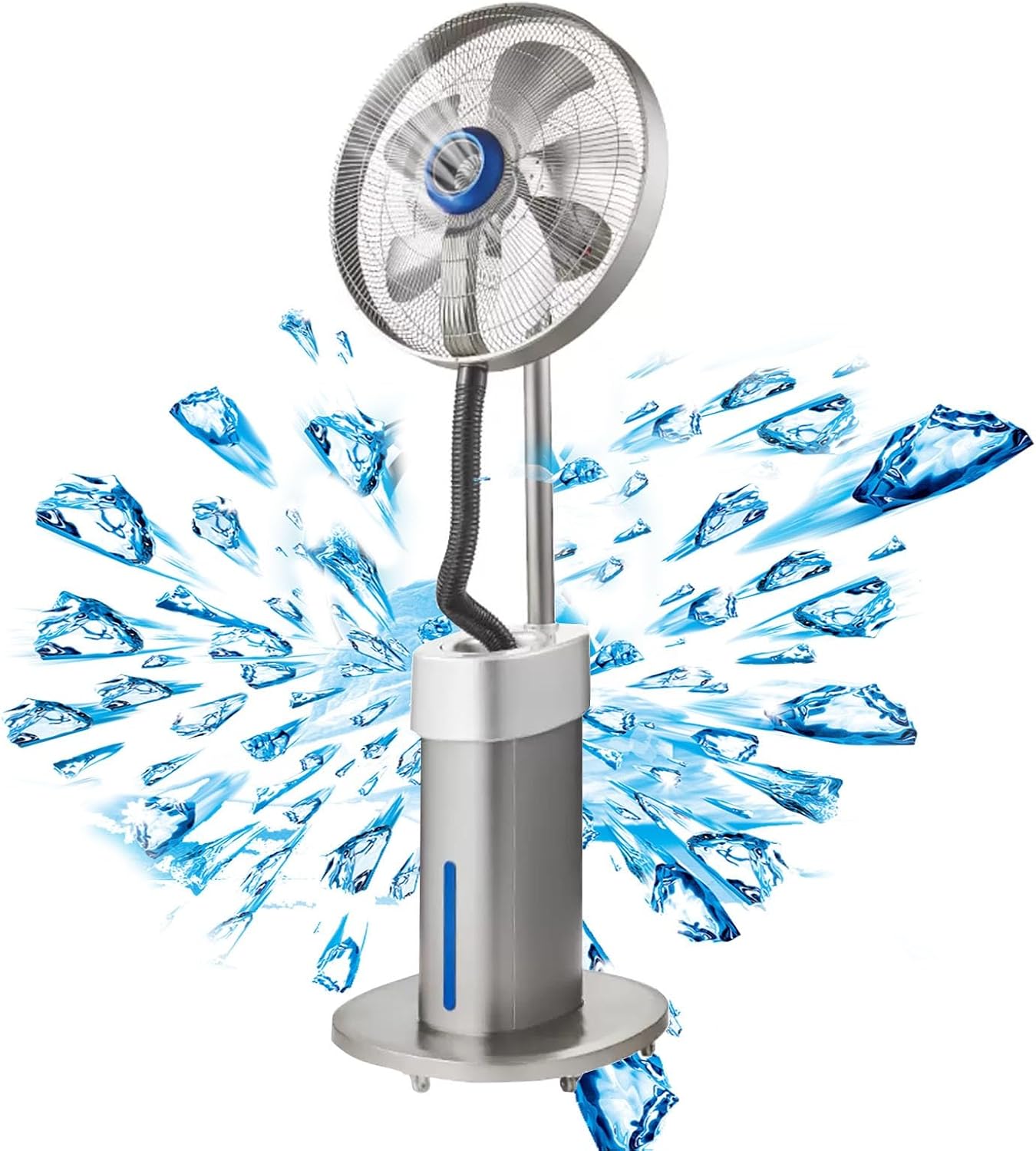Outdoor Misting Fan,Oscillating High-Velocity Outdoor Pedestal Misting Fan, Patio Fans for Outside, 120° Oscillation, Waterproof, Industrial Fan for Outdoor-ultrasonic Spray (Size : 20 inches)