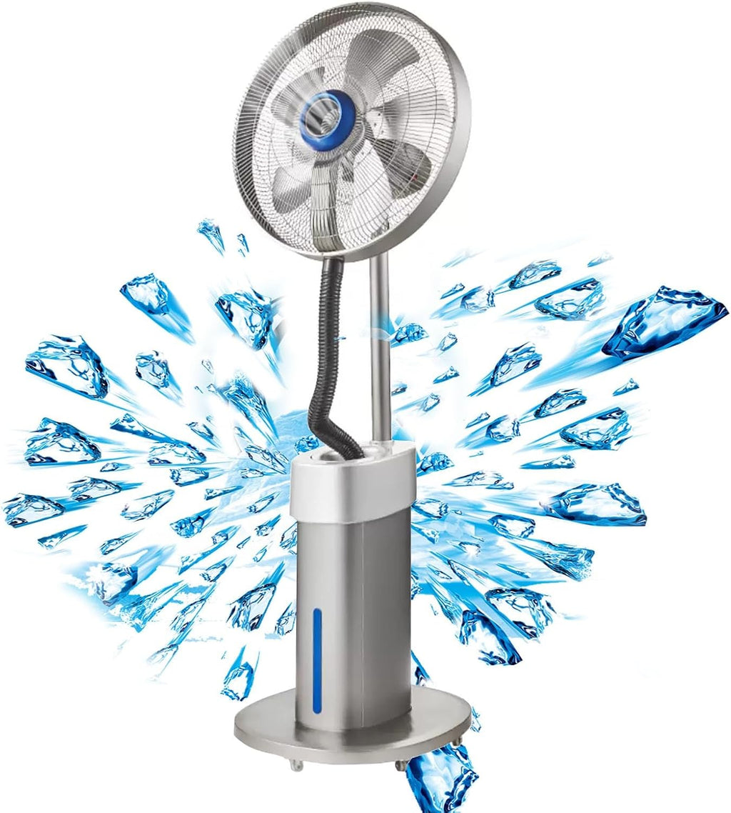 Outdoor Misting Fan,Oscillating High-Velocity Outdoor Pedestal Misting Fan, Patio Fans for Outside, 120° Oscillation, Waterproof, Industrial Fan for Outdoor-ultrasonic Spray (Size : 18 inches)