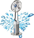 Outdoor Misting Fan,Oscillating High-Velocity Outdoor Pedestal Misting Fan, Patio Fans for Outside, 120° Oscillation, Waterproof, Industrial Fan for Outdoor-ultrasonic Spray (Size : 18 inches)