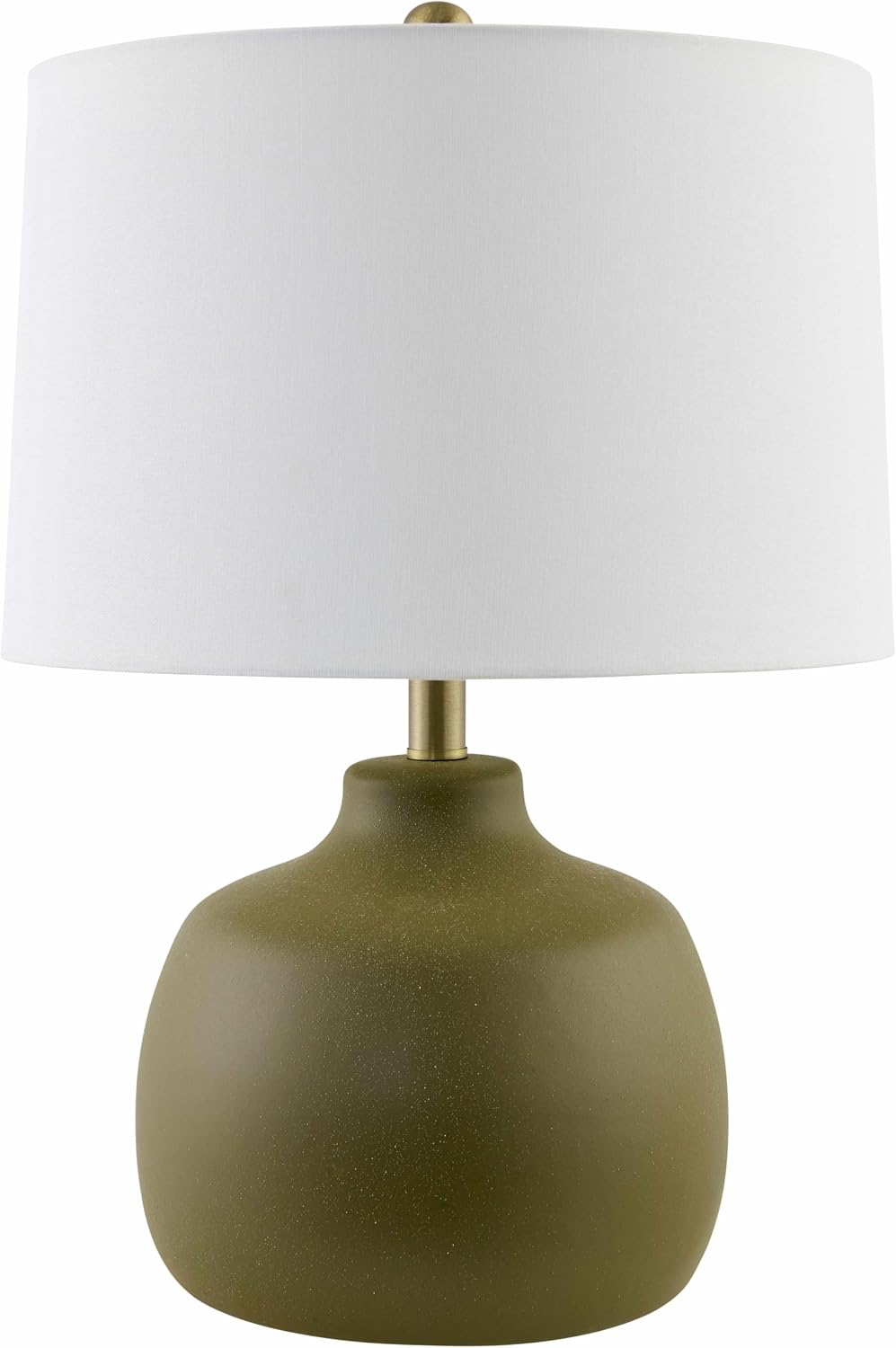 BoutiqueRugs Tribaldos Boho Bedside Table Lamp for Bedroom Nightstand - End Side Lighting for Living Room - Shade Linen - Green, Olive, White - 21' H