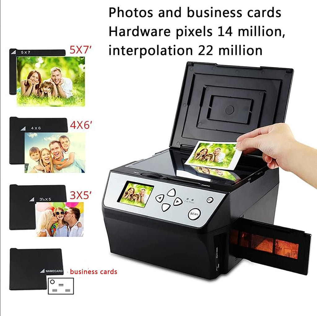 Film & Slide Scanner, 22MP Digital Film Scanner, with LCD Screen, for Convert 135 Film/35mmSlide /110Film Business Card to JPG Digital Photos