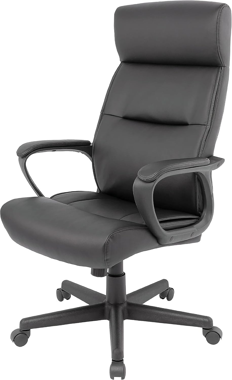 STAPLES Rutherford Ergonomic Manager & Executive Office Chair, High Back Swivel, Adjustable Height, Luxura Faux Leather, Black