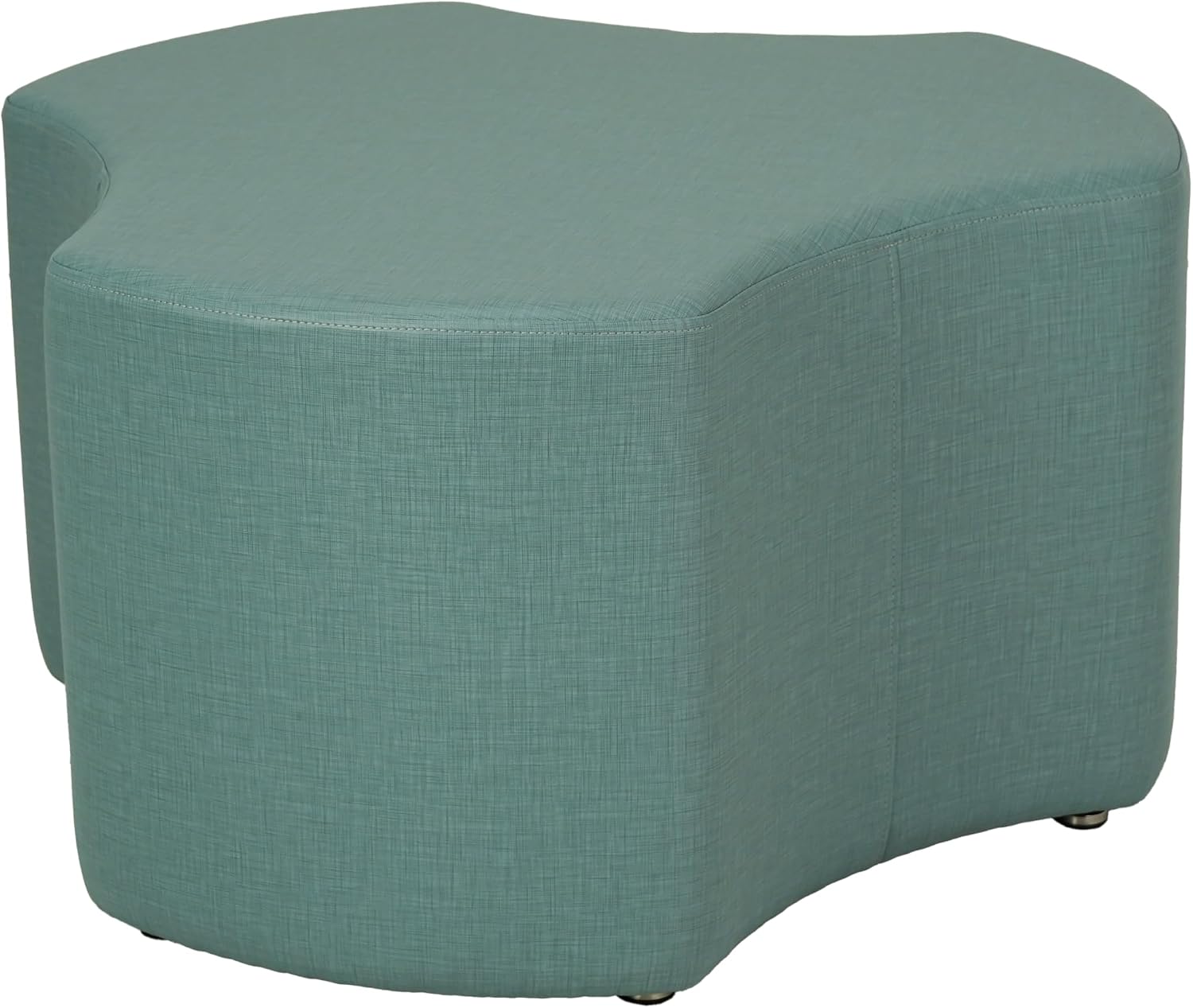 FDP Pro Series Cog Accent Ottoman (18' Height) Hand Upholstered Commercial Furniture for Hotel Lobby, Office, Restaurant, Home and More Collaborative and Configurable Seating - Sky Blue Crosshatch