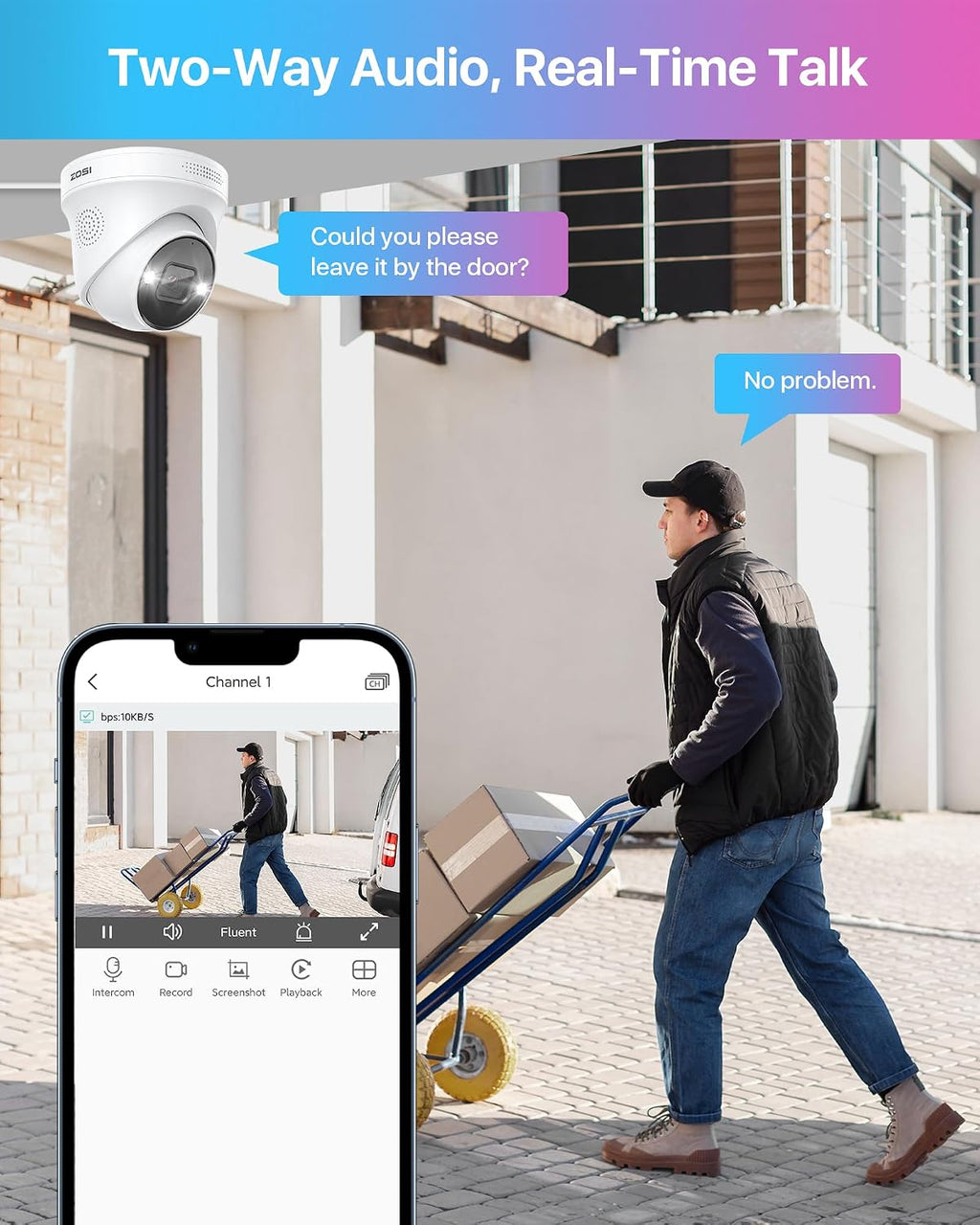 ZOSI 4K PoE Security Camera System, 8pcs 4K Indoor Outdoor PoE Wired Cameras, Face Person Vehicle Detection, 2 Way Audio, Color Night Vision, 24CH 8MP Surveillance NVR with 4TB HDD for 24/7 Recording