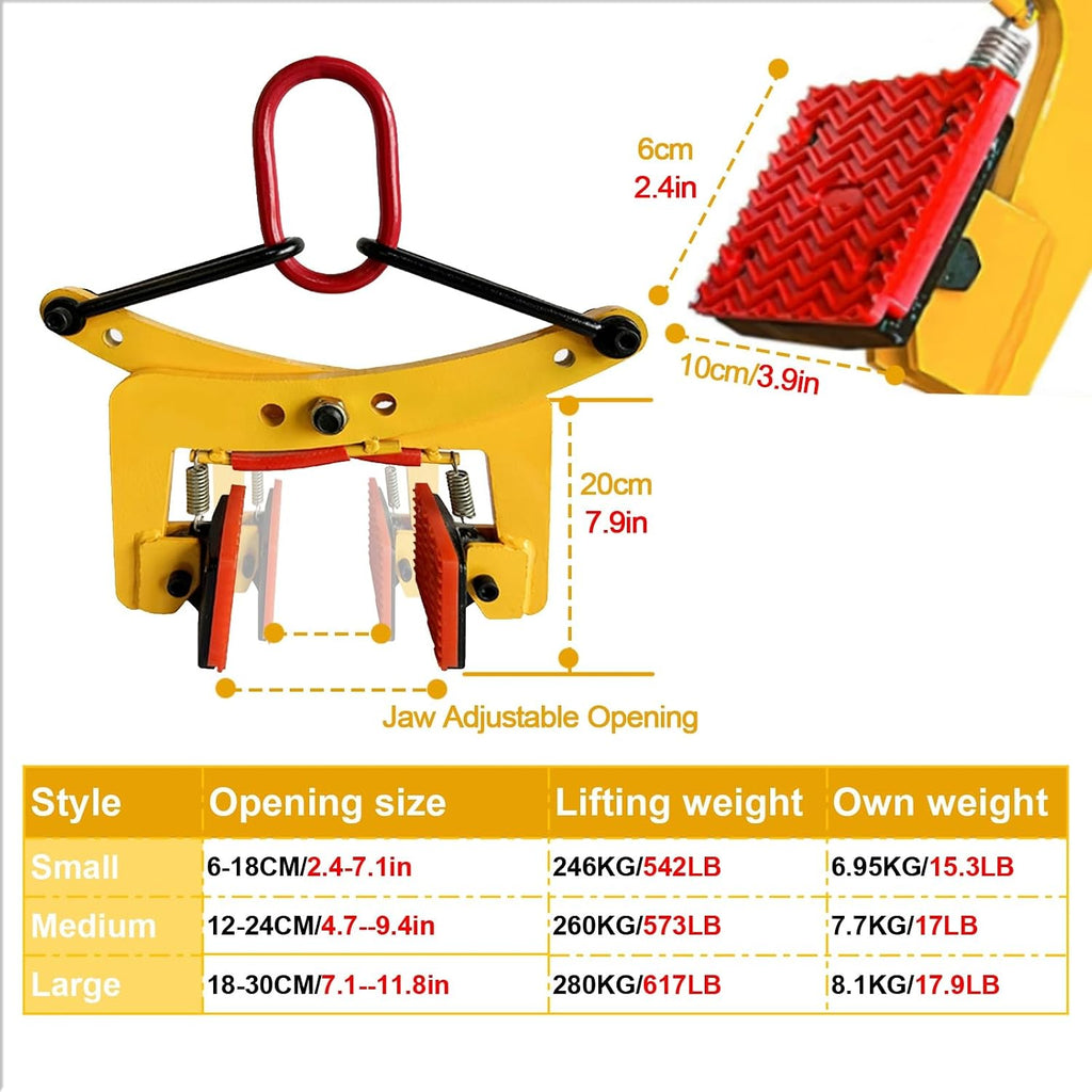 Chain Granite Curb Clamp, Scissor Granite Tools/Timber Lifting Transport Clamps Rock Lifter, Steel Sheet Lifting Clamp(Opening size 18-30CM/7.1-11.8in)