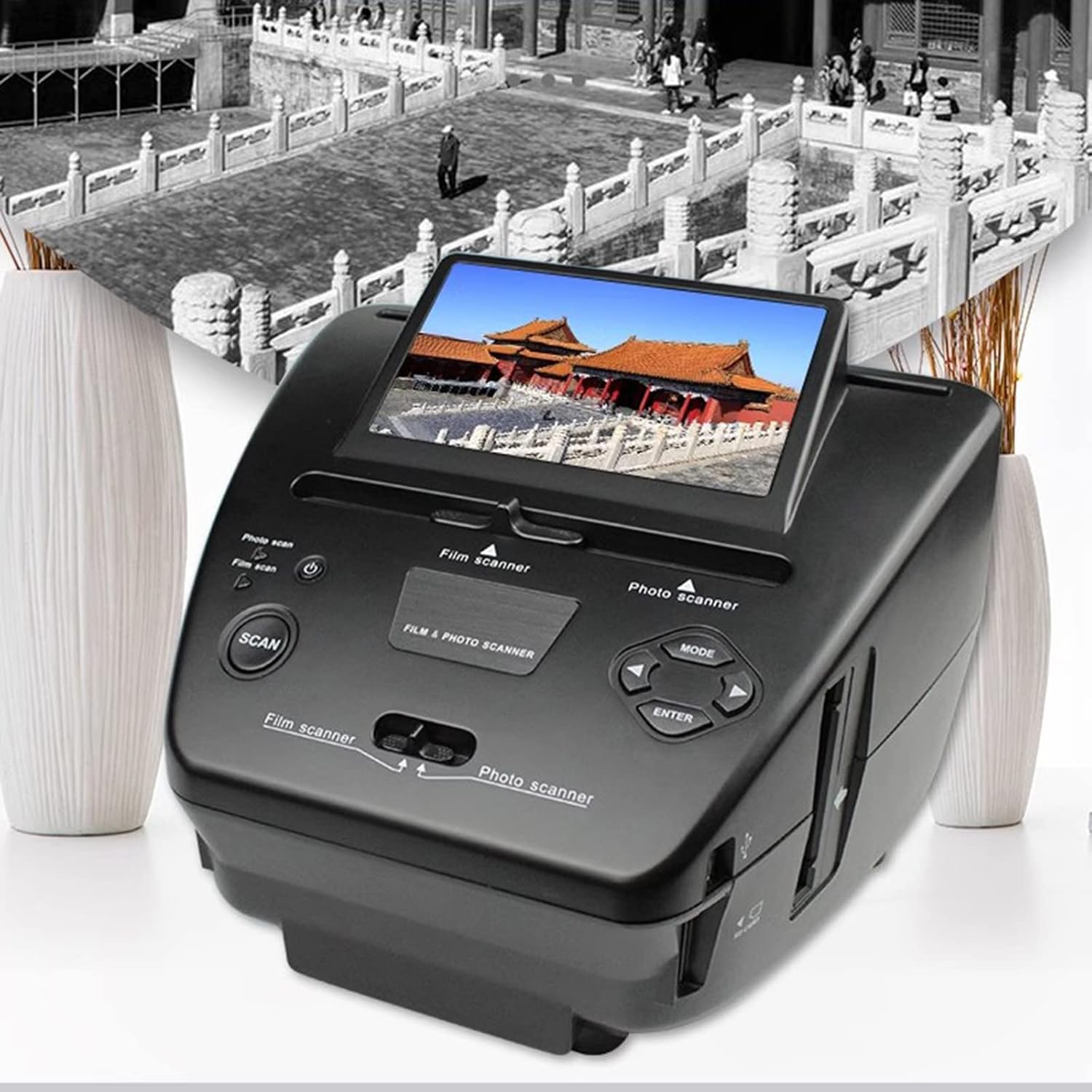 Digital Film & Photo Scanner, High Resolution 22MP Film Scanner, with 5' LCD Screen, Converts 35mm/135 Slides & Negatives Film, Photo, for Saving to Digital Files