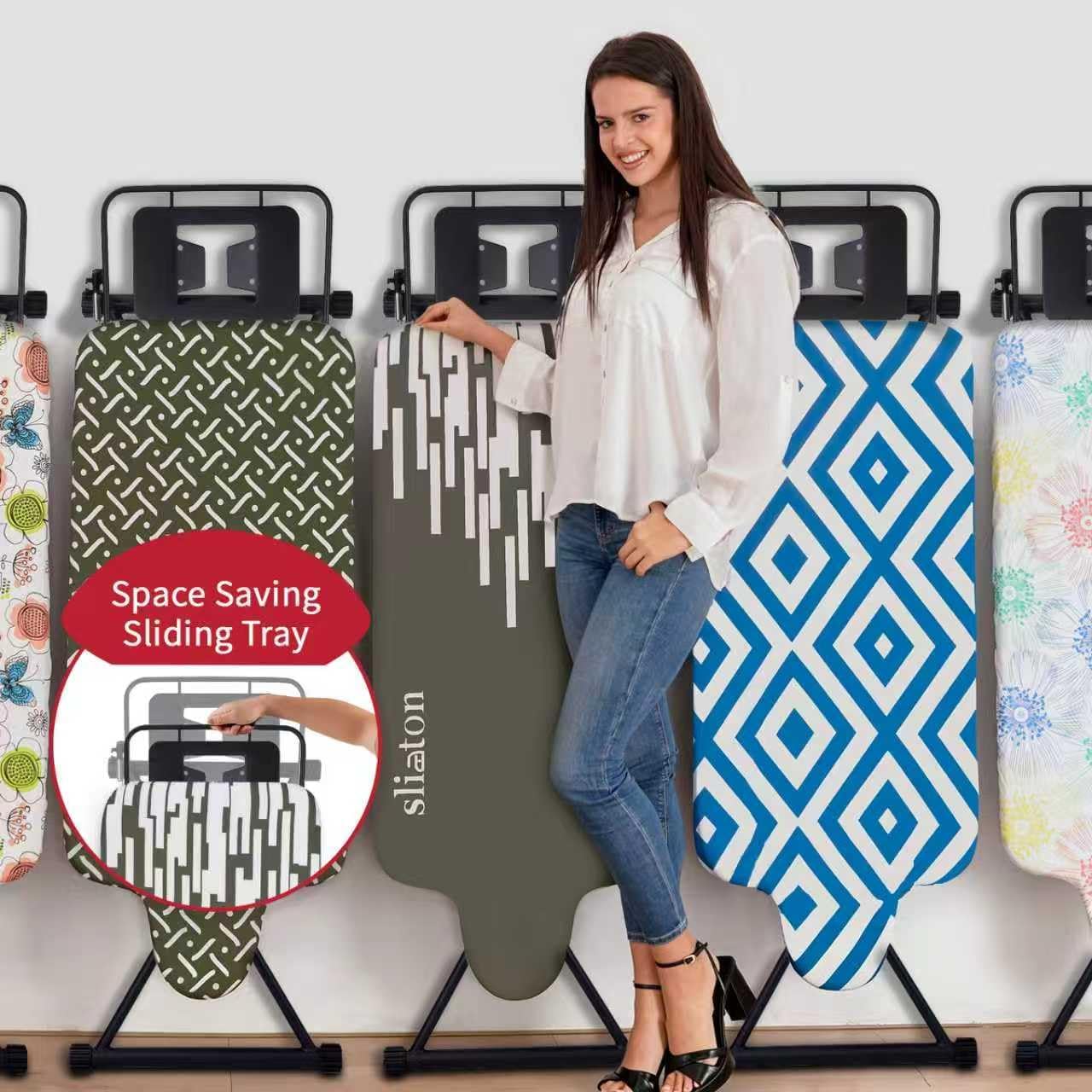 Extra Large Ironing Board with Hang Rail and Iron Rest 64' L x 20' W x 38' H (Large with Sliding Iron Rest)