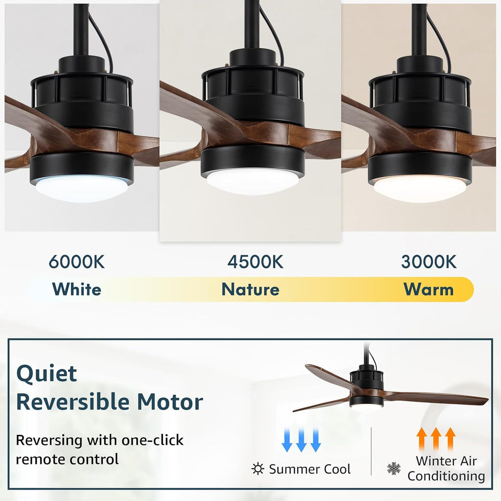 EKIZNSN 42 Inch Outdoor Wet Rated Ceiling Fans Waterproof for Patios/Gazebo/Pergola, with 16ft Extender Cord