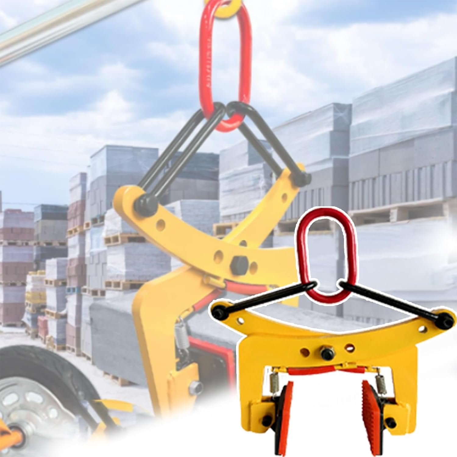 Chain Granite Curb Clamp, Scissor Granite Tools/Timber Lifting Transport Clamps Rock Lifter, Steel Sheet Lifting Clamp(Opening size 18-30CM/7.1-11.8in)