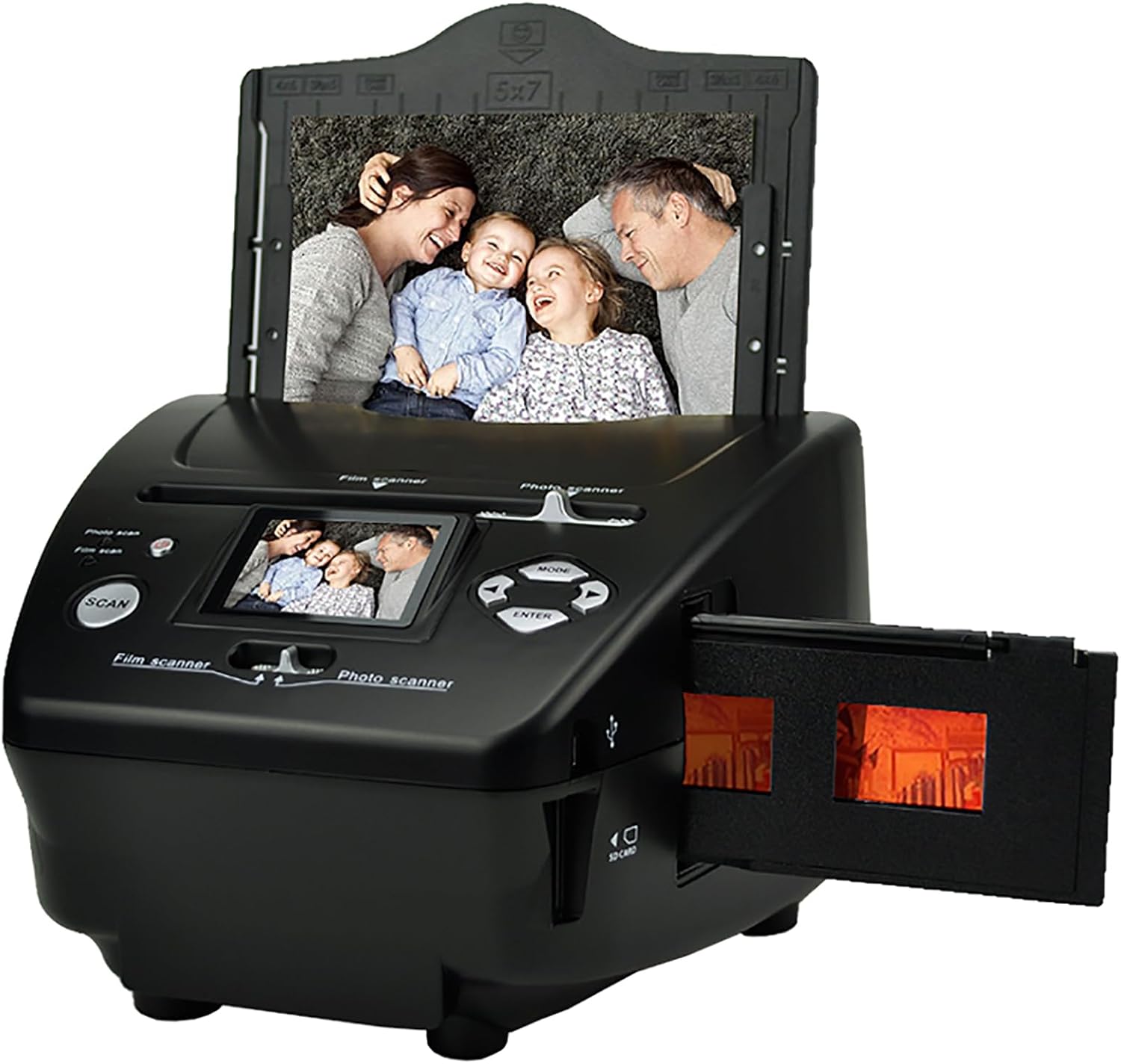 Film Slider Scanner, 16MP Film Scanner, Negative Film Viewer/Scanner, Converts 35 Mm 135 110 126/Slides/Negative to Digital Photos JPG, Supports Image Preview, Playback and Editing Functions