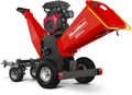 MechMaxx 8'' inch Honda 688cc 22HP Electric Start Gasoline Powered Engine 4-Wheels Towable Wood Chipper Shredder Mulcher with Towbar/Tail Light/Emergency Stop Switch, Model B200