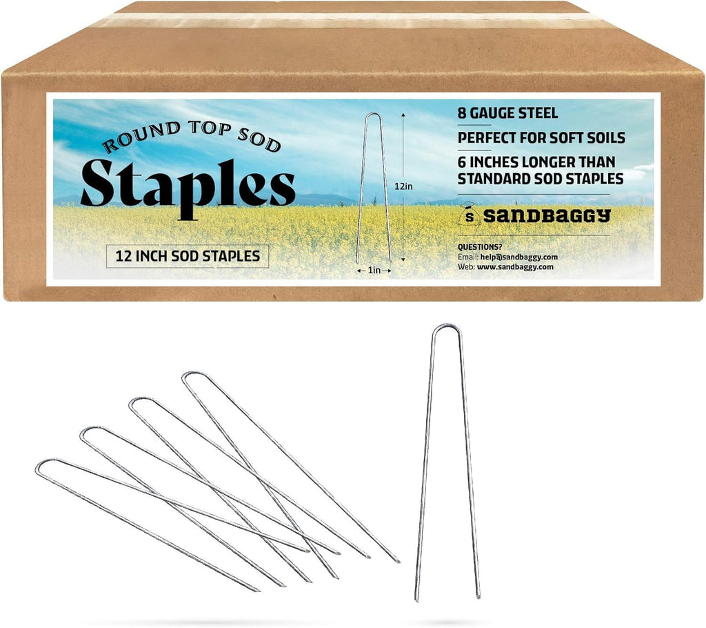 Sandbaggy 12 inch Extra Long Landscape Staples~ Landscape Fabric Pins, Ground Cover -Garden Lawn Stakes Heavy Duty - Fence Anchors - Lawn Nails - (10000 Staples)