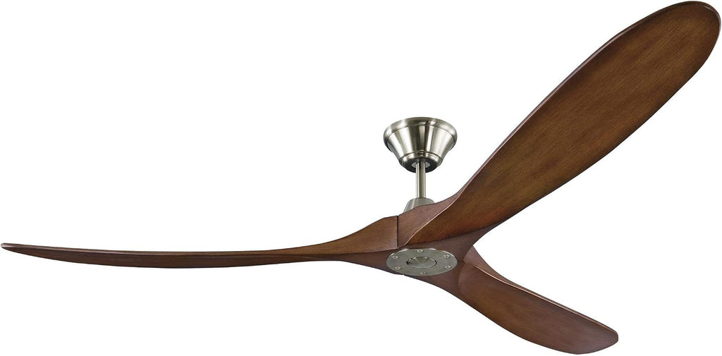 Monte Carlo 3MAVR70BSKOA Maverick Max Energy Star 70'' Outdoor Ceiling Fan with Remote Control, 3 Balsa Wood Blades, Brushed Steel