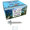 12 x 1-1/2' Brite White Stainless Steel Metal to Wood Roofing Screws - Hex Washer Head - Self-Piercing (SP) tip - 5/8' EPDM Washer. 6 X 250 Bags - 1,500 Screws