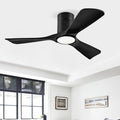 Ceiling Fan with Lights 42 Inch Flush Mount Ceiling Fan with Remote Control, ABS Blades Outdoor Ceiling Fans for Bedroom,Farmhouse,Patio,Indoor, Quiet DC Motor ZA136