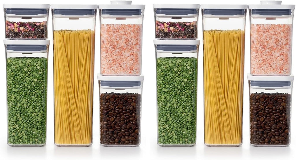 OXO Good Grips Storage Container Airtight | Stackable | For Pantry Organization | Dishwasher Safe | 5 Piece Set, Pack of 2