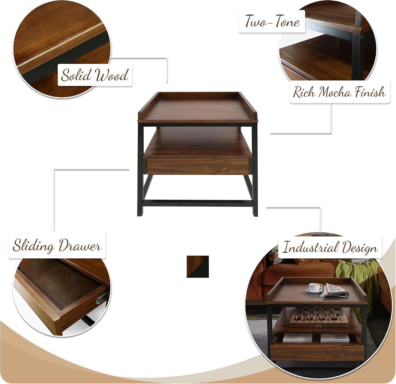 Casual Home Horizon End Table with Drawer